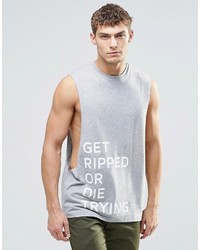 Asos Brand Sleeveless T Shirt With Get Ripped Print