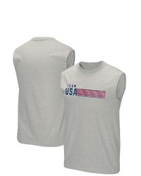 FANATICS Branded Heathered Gray Team Usa Repeat Muscle Tank Top