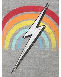 Lightning Bolt Rainbow Printed Cotton Blend Tank Top