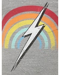 Lightning Bolt Rainbow Printed Cotton Blend Tank Top