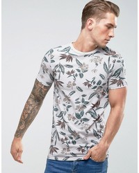 Asos Longline Muscle T Shirt With Floral Print And Wash