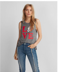 Express Love Football Graphic Muscle Tank
