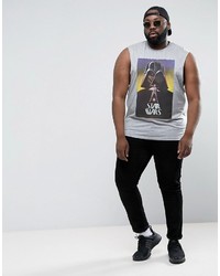 Asos Plus Star Wars Sleeveless T Shirt With Dropped Armhole And Darth Vader Print