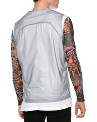 DSQUARED2 Sleeveless Double Layer Graphic Tank Graywhite