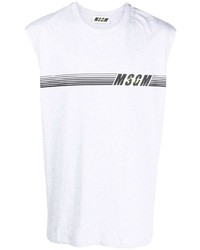 MSGM Stripe Logo Print Tank Top