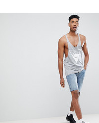 ASOS DESIGN Tall Extreme Racer Back Vest With Raw Edge And Triangle Print