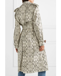 Les Rêveries Snake Print Cotton Trench Coat