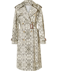 Les Rêveries Snake Print Cotton Trench Coat