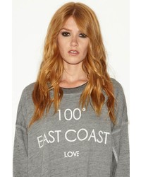 Rebel Yell East Coast Strokes Warm Up Sweater In Heather Gray
