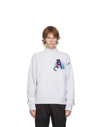 Palm Angels Grey Air Mock Neck Sweatshirt