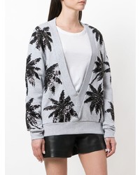 Filles a papa Sequin Palm Tree V Neck Sweater
