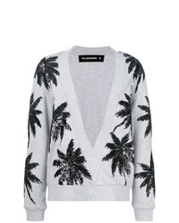 Filles a papa Sequin Palm Tree V Neck Sweater