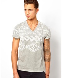 Asos T Shirt With Geo Tribal Print And V Neck
