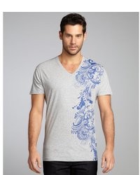 Etro Grey Paisley Printed Cotton Short Sleeve T Shirt