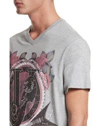 Versace Jeans Graphic V Neck T Shirt