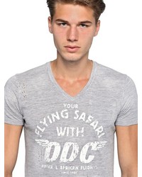 DSquared Ripped Cotton Blend Jersey T Shirt