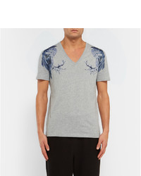 Alexander McQueen Slim Fit Eagle Print Cotton T Shirt