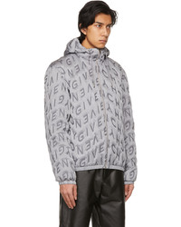 Givenchy Grey Allover Refracted Logo Thermo Quilted Windbreaker Jacket