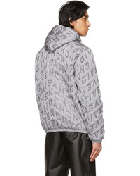 Givenchy Grey Allover Refracted Logo Thermo Quilted Windbreaker Jacket