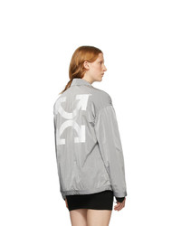 Off-White Grey Nylon Anorak Pullover Jacket
