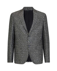 Fendi Camouflage Ff Jacquard Wool Blend Sport Coat