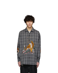 Doublet Grey Check Embroidery Shirt