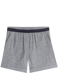 Grey Print Wool Shorts