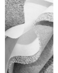 Maison Margiela Ruffled Printed Wool And Cotton Blend Jersey Sweatshirt Gray