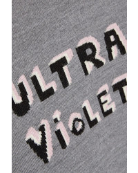Bella Freud Ultra Violet Intarsia Merino Wool Sweater Gray