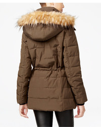 GUESS Faux Fur Trim Hooded Puffer Coat Only At Macys