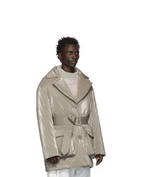 Eckhaus Latta Grey Down Tailored Puffer Coat