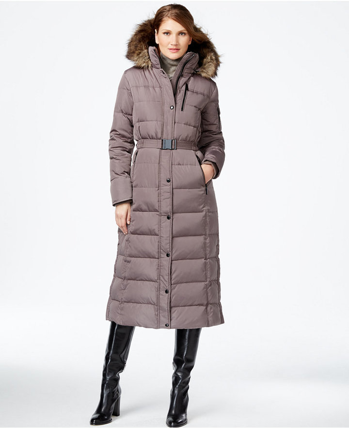 MICHAEL Michael Kors Michl Michl Kors Belted Maxi Puffer Coat, $400 |  Macy's | Lookastic