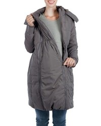 Modern Eternity Madison Quilted 3 In 1 Maternity Puffer Coat With Faux Fur Trim