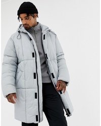 ASOS DESIGN Oversized Puffer Jacket In Grey