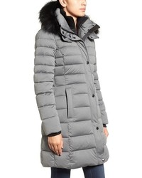 Andrew Marc Quilted Down Jacket With Genuine Fox Fur Trim