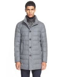 Moncler Vallier Quilted Wool Down Topcoat