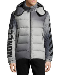 Moncler Enclos Ombr Hooded Puffer Jacket Gray