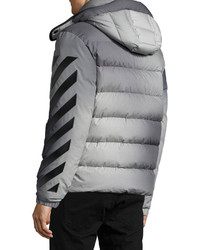 Moncler Enclos Ombr Hooded Puffer Jacket Gray