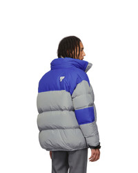 Ader Error Grey And Blue Down Dup Puffer Jacket