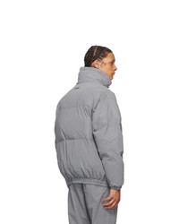 Essentials Grey Reflective Puffer Jacket