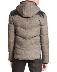 The Kooples Leather Trimmed Down Jacket