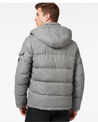 GUESS Quilted Down Filled Jacket With Removable Hood