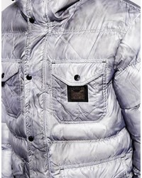 Voi Jeans Sprayed Quilted Puffer With Hood