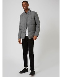 Topman Grey Textured Puffer Jacket
