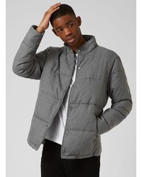Topman Grey Textured Puffer Jacket