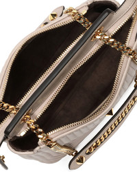 Fendi Dotcom Click Medium Quilted Chain Shoulder Bag Gray