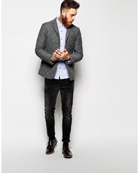 Asos Brand Slim Fit Blazer With Quilting