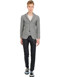 Quilted Effect Wool Jacquard Blazer