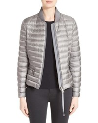 Grey Quilted Bomber Jacket