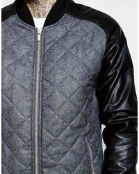 Lindbergh Bomber Jacket With Quilted Front